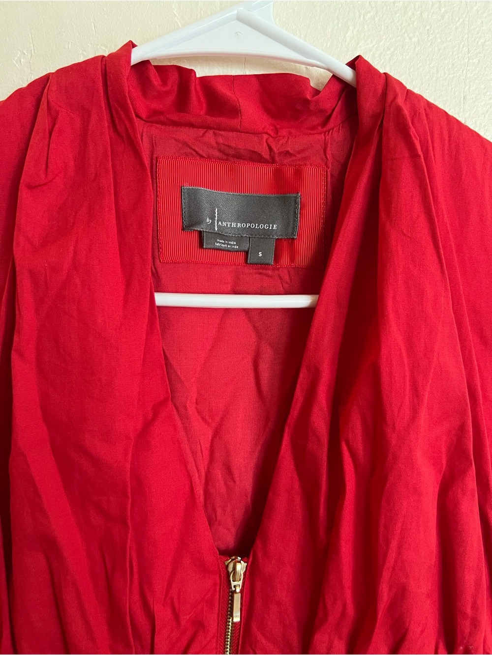 Anthropologie The Tommie Zip Front Midi Red Dress - Picture 5 of 7